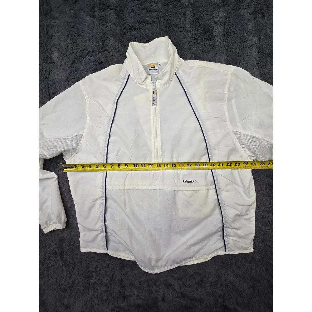Solumbra Sun Protective Quarter Zip Pullover Windbreaker White Mens Large